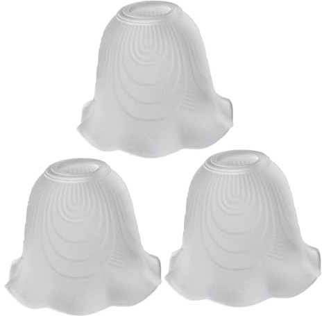 Uonlytech 3pcs Glass Lampshade Drum Drum Lampshade Table Hanging Bulb Ceiling Light Chandelier Glass Flower Wall Replace Fan E27