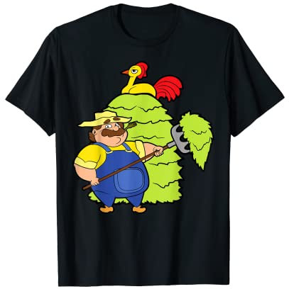Pitchfork Hayfork Chicken Agriculture Farmer Farm Farming T-Shirt