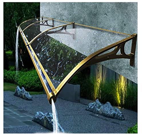 SHUITUKOUU Pensilinatettoia Modulabile,Pensilina Tettoia Tettoia per Porta Anteriore in Policarbonato per Esterni, Tenda da Sole per Esterni, per Esterni, per Grondaie,80x250cm/32x99in