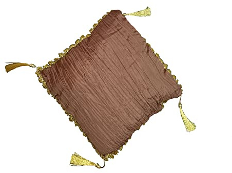 DRW Cojín marrón para Poner Figuras, niño Jesús, etc 30x30x3 cm; 42 cm Diagonal