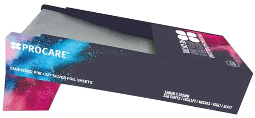 Procare Pack of 500 Extra Long Pre Cut Hair Foil Sheets (13cm x 30cm) - 500 Pre Cut Embossed Texture Sheets for Styling, Colouring & Highlighting. Non Stock Foil Roll.