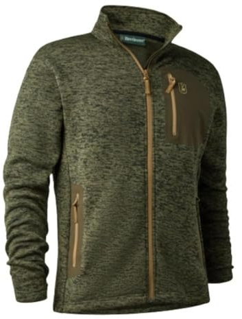 Deerhunter Sarek Knitted Jacket - Olive Night melange XXXX-Large Olive - Hunting jacket insulated weatherproof for Men