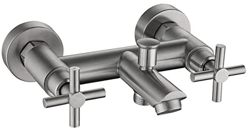 Badewannenarmaturen, Wandmontage, Edelstahl, gebürstet, langlebig, Kalt- und Warmwasser, Badezimmer-Duscharmatur. Interessantes Leben