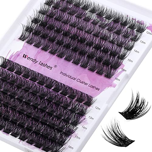 WENDY LASHES Wimpern Extensions Cluster Lashes FD18/B MIX12-16 | Lash Cluster D Curl 0.07 Einzelclusterwimpern DIY Wimpernbüschel für Wimpernverlängerung