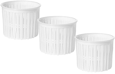 3 x Cheese Mould 10.1 x 9cm - Plastic Cheese Form | Basket for Cheese | Gbejniet Cheese Mould | Maltese Cheese Moulds