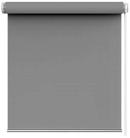 Thermorollo ohne Bohren 75 x 130 cm Tag-Nacht-Rollo ohne Bohren, Fensterrollo Klemmrollo, Seitenzugrollo Verdunkelung für Fenster, für Alle Türen und Fenster, Hellgrau