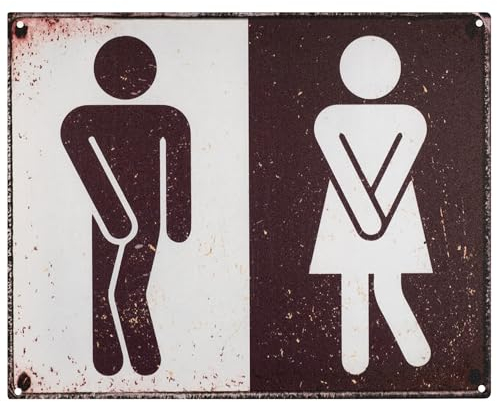 Moritz Blechschild 25 x 20 cm Toiletten Man und Frau Wc Deko Metallschild Retro Vintage Retro Sprüche lustig