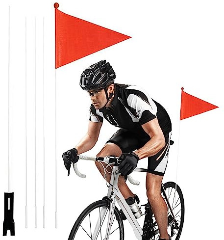 Lambo Fahrradflaggen für Sicherheit,Reflektierende Fahrradanhänger-Sicherheitsflagge | Outdoor-Flaggen Sicherheitsflagge 2,2m - Fahrradfahne mit Glasfaserstange für Fahrradfahren im Freien