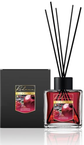Profumatore con bastoncini in legno,diffusore ambiente 500ml Melograno, Lunga Durata - Profumo per Ambienti Elegante Persistente