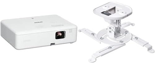 Epson CO-W01 Videoproiettore WXGA, HD Ready 16:10, Tecnologia 3LCD, 3000 Lumen & Amazon Basics - Supporto a staffa per proiettore, inclinabile, per soffitto e parete, Capacità 15 kg