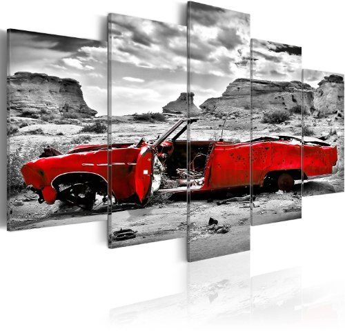B&D XXL - Leinwandbild mit Gel-Textur Kunst, 200x100 cm, 5-teilig, modern | Hochwertige Leinwand, sofort aufhängbar, ideal fürs Wohn- oder Schlafzimmer, wasserfest und lichtecht, langlebig, stilvoll