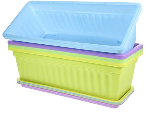 Milisten 4 Sätze Gartenversorgung Pflanzkisten Im Freien Afrikanische Veilchen-töpfe Blumentöpfe Gemüsefach Bonsai-töpfe Usambaraveilchen-übertopf Kindergarten Harz Pflanze