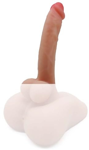 Wxcbd 2 in 1 MäNnertorso Masturbator Realistischer Dildo Penis Eichel Hoden Dildo Mit Anal Tunnel Masturbieren Lebensechter Butt Plug Dildos Sexspielzeug für Gay Männer Frauen (Hautfarbe)