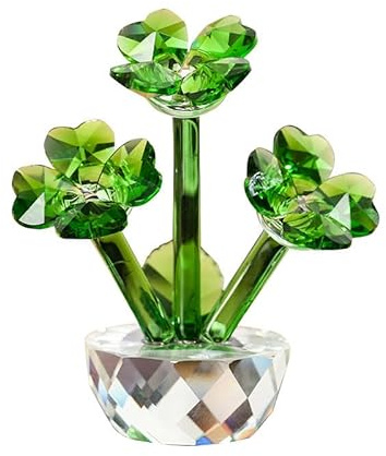 HULUBO Statue de Fleur de Cristal,Statue de Rose de Cristal,Bouquet de Tulipes en Verre,décoration de Cadeau de Mariage Anniversaire (Style 1)