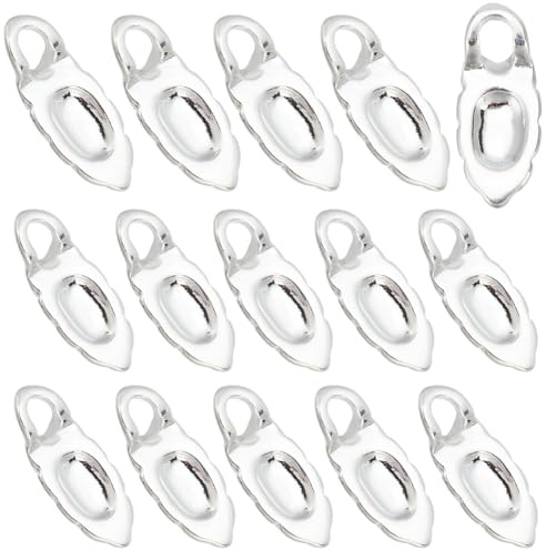 SUNNYCLUE 1 Box 30 Stück Silbern Metall Ohrring Ösen Ovaler Verbindungsanhänger Großpackung Messing DIY Schmuckzubehör