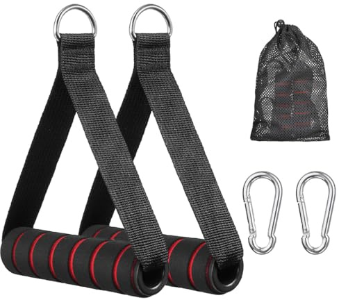 YOYEAH Poignées de Tirage de Câble à Une Poignée - 2 Poignées de Tirage de Câble pour Exercices de Triceps Poignées de Tirage de Câble Antidérapantes avec 2 Boucles Accessoires de Fitness