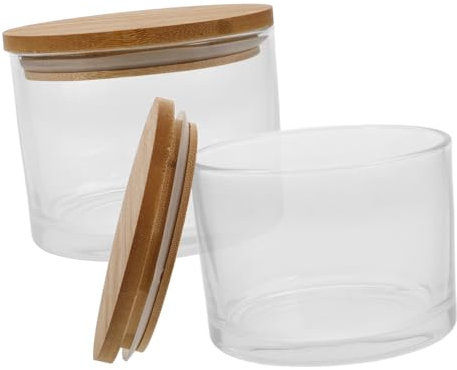 COOPHYA 2piezas Frascos De Vidrio Para Velas Aromaterapia Recipientes Con Tapa Para Centros De Mesa
