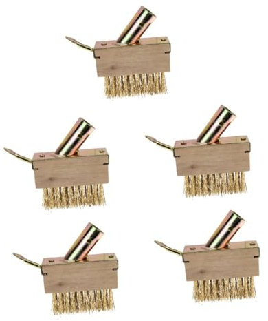Toyvian 5 Piezas cepillo de deshierbe Eliminación quitando césped desarraigo cepillo de hierba gardening herramienta de grietas cepillo para juntas de pavimento acero Khaki