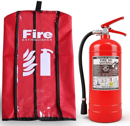 Funda para extintor de incendios - Tamaño pequeño, paquete de 6 - Hasta 5 kg contra el polvo y los arañazos, funda transparente para extintor de incendios - Cubierta protectora impermeable