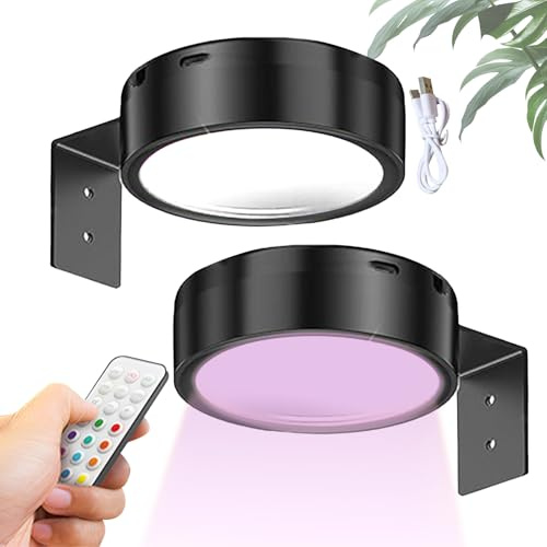 Générique Lampe Pour Tableaux Sans Fil - 2 Pièces Lampe d'Affiches Rechargeable par USB,Éclairage Magnétique avec Télécommande 3 Teintes Réglables pour Chambre Salon Galerie Atelier Cuisine Entrée