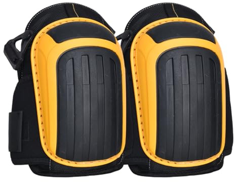 1 Paar Knieschoner Arbeiten,Professioneller Knieschutz mit Verstellbaren Gurten,Atmungsaktiv & Abriebfest,Kniepolster Garten mit Schaumstoffpolsterung für Fliesenleger,Bauarbeiter,Dachdecker(Orange)