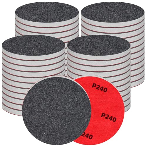 48 Stück Schleifpapier 75mm Schleifpads Klett 240 Körnung Nass-Trocken-Schleifpapier, Schleifschwamm Grob bis Fein, Professional Schleifpads für Metall, Holz, Farbe, Autokarosseriereparatur