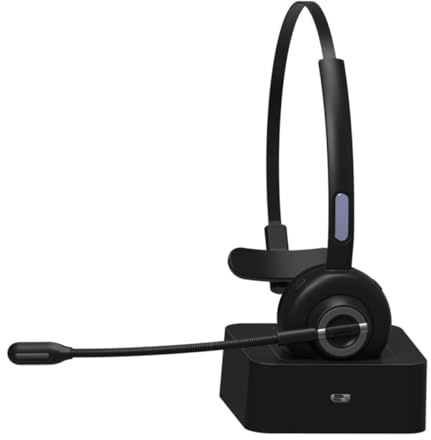 Uonlytech Cuffie Auricolari Per Computer Con Microfono Antirumore Cuffie Over-ear Wireless Connessione Radio Comfort Elevato Materiale Morbida Per Uffici e Chiamate Professionali