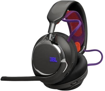 JBL Quantum 950 Casque Gaming sans Fil Bluetooth multiplateforme avec Son Spatial JBL Quantum et Suivi des mouvements, Micro Anti-Bruit, câble USB-C, 50 h d'autonomie, pièces remplaçables, Noir