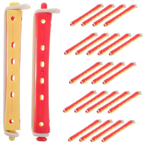PAMINGONO 24 piezas Varillas para Permanente de Cabello Huecas Juego de Rulos Pequeños para Ondas Frías Accesorios para Peinado Casa y Salón Herramientas de Estilismo Versátiles