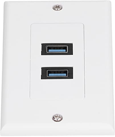 Haofy Presa a Muro USB con 2 Porte USB 3.0, Piastra a Muro a Ricarica Rapida, Ricarica del Dispositivo Ad Alta velocità