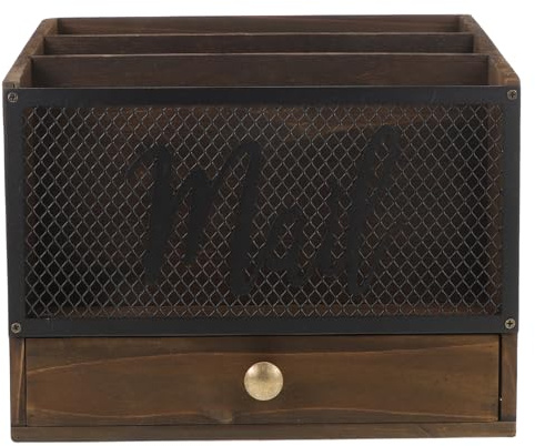 CALLARON Aktenordner Organizer mit Schublade und 3 Fächern Schreibtisch Briefsortierschublade für Büro und Zuhause Ablagebox 29X26X15cm