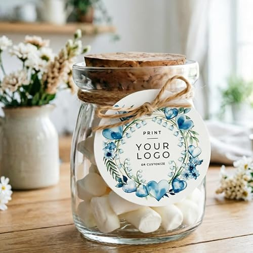 Personalisierte Dankeschön-Geschenkanhänger, bedruckte individuelle Hängeetiketten, minimalistische, runde Kreis-Anhänger mit individuellem Logo, weißes Kraftpapier, schwarze Geschenk- und