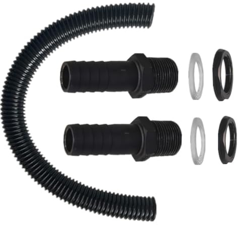 Xdyyjrasa Conector de Barril de Lluvia: Paquete de 2 Conectores de 25 mm, con Manguera de 0, 5 m y Dos Accesorios para Tanque