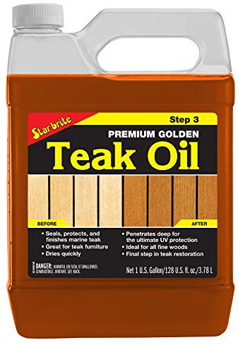 STAR BRITE Premium Golden Teak Oil - Sealer, Preserver, & Finish for Outdoor Teak & Other Fine Woods