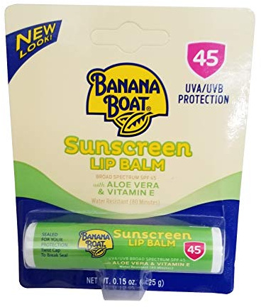 Banana - Aloe Vera Avec De La Vitamine E Sunscreen Baume À Lèvres Spf 45