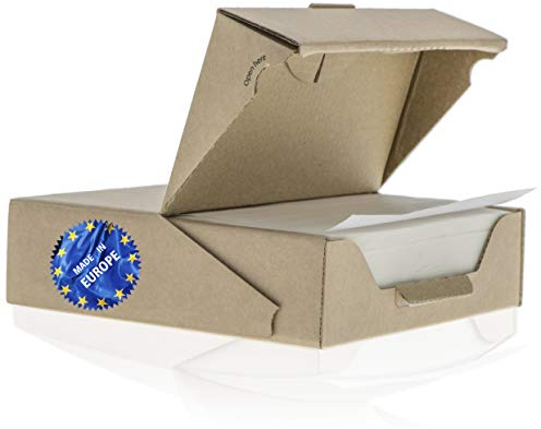 ZEZAZU Pergament Backpapier Quadratische Blätter, Vorgeschnitten (14x14 cm - 500 Stück) - zum Backen, Hamburger, Silikonbeschichtet, Praktische, Wiederverwendbare Spenderbox