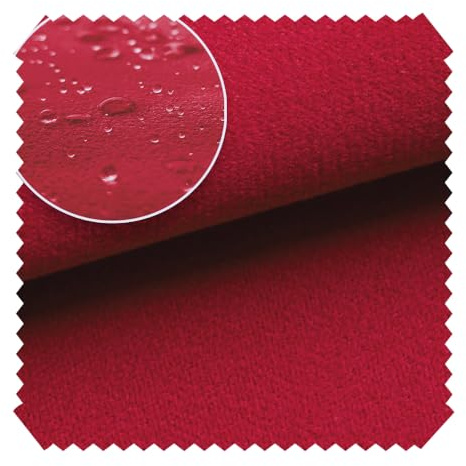 novely® TRITON - Microfaser Velours in Wildleder-Optik - Wasserabweisender Möbelstoff - Pflegeleichte Meterware 1lfm Farbe: 24 Rubinrot