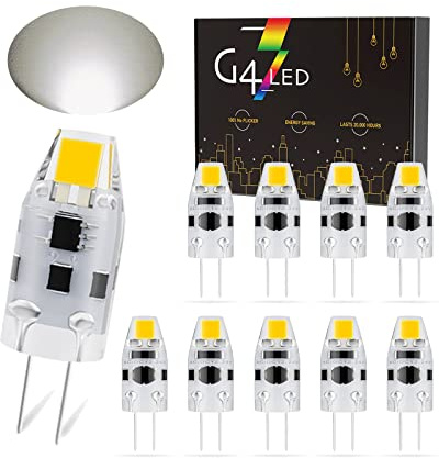 BVCL 10 Stück G4 LED Lampen,2W LED Birnen ersetzt 20W Halogenlampen,180LM, AC/DC 12-24V, Dimmbar, G4 LED Birne Stiftsockellampe Glühbirnen (Color : Natural White)