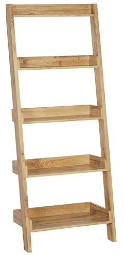 Beliani Libreria a scala 4 ripiani legno chiaro scaffale inclinato moderno contemporaneo