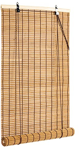 Cy.curtain bright Bambusrollo für den Innenbereich, Bambusvorhang für Balkon, Bambusrollo für Türen und Fenster, 60 x 180 cm