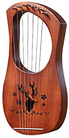 7-saitige Lyre Harfe Mahagoni Massivholz Metallsaiten Saiteninstrumente