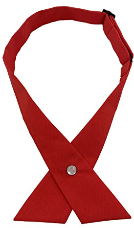 AUSUAYA GBW-B-T2 Fliege, vorgebunden, gekreuzte Krawatte für Schulmädchen, Uniform, Krawatte, Cosplay, T-Shirt oder Valentinstag, rot, One size