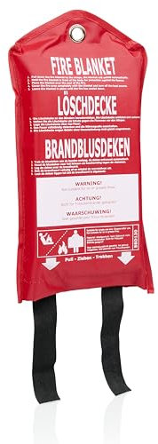 Smartwares fire blanket - 1 m x 1 m - Easy to use and to hang - Single use - FEX-15907