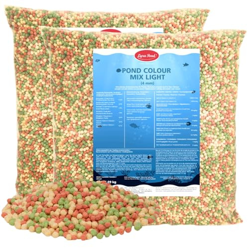 Lyra Pond® 2 x 10 L (2,18kg) Pond Colour Mix Light Fischfutter Teichfutter | Leichtes, mehrfarbiges Fischfutter mit Spirulina - Gut verdaulich - Kräftigt die Farben des Fisches - Artgerechtes Futter