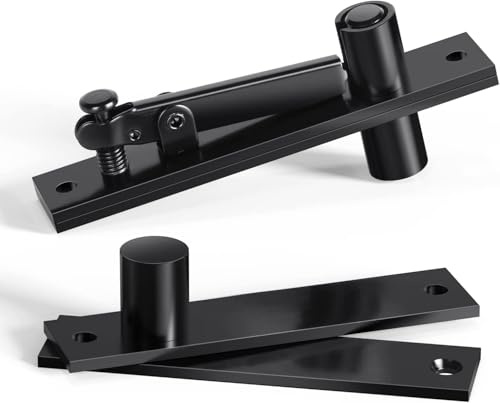 Fenghome Charnière pivotante en acier inoxydable pour porte secrète en bois - Rotation à 360 degrés - Robuste - Invisible - Pour porte cachée - Noir