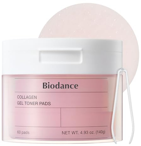 BIODANCE Collagen Gel Toner Pads 60 Counts | Non-Irritating Hydrogel Pads | Pore Minimizing, Improving Elasticity & Exfoliating | Korean Toner Pads for Sensitive Skin | Korean Skincare, Easter Gifts