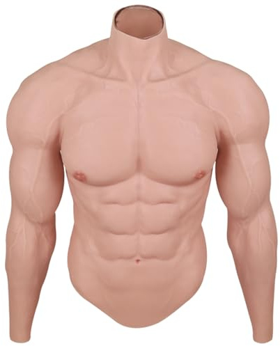 LCUPPON silikon muskelanzug kostüm mit Armen 4a Grade | Anzug Simulation Muskeln Verwendung für Drag Queen, Transgender, Crossdressers, Cosplay, Halloween, 100% silikon material