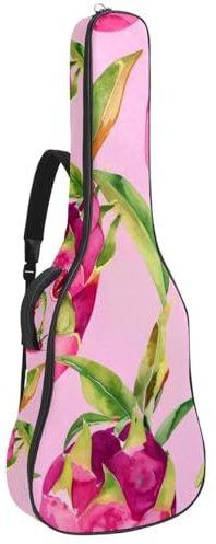 Doodle Valentinstag Bunte Herzen Akustikgitarre Tasche dick gepolstert, wasserdichte Gitarrentasche für 101,6 cm, 104,4 cm, 106,7 cm (42 Zoll) Gitarren, Mehrfarbig 04, 42.9x16.9x4.7 in, Lässiger