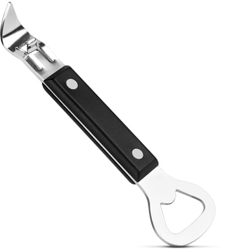 Anyongora 2-in-1 Can Punch Opener & Bottle Opener, Can Opener, Stainless Steel, Non-Slip Handle, Compact 6.1, For Traditional Cans (No Pull-Tab) & Pry-Off Bottle Caps