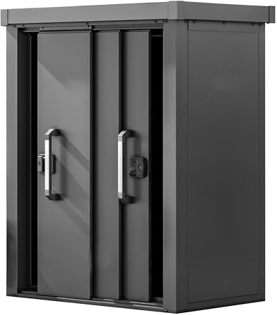 GFP Geräteschrank Leon Metall 120x78x161 cm Gartenschrank Schiebetür anthrazit inkl. Fußboden